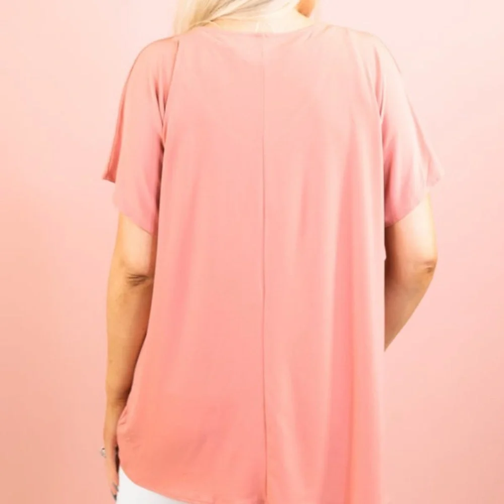 Zenana Outfitters Brighter Tomorrow Top- Salmon - Picture 4 of 4